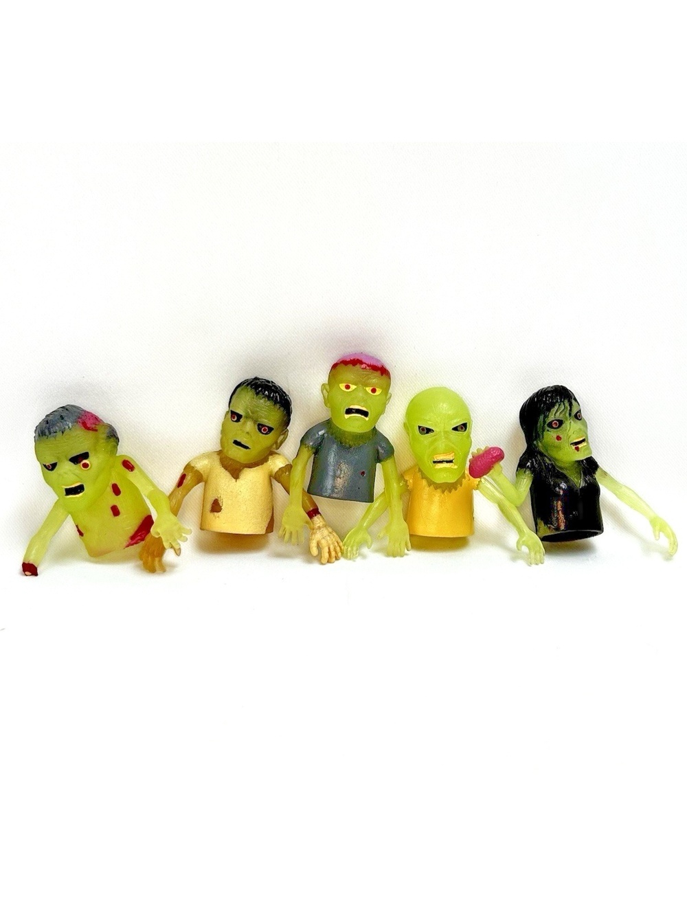 Vintage ACC Glow in Dark Zombie Rubber Finger Puppet Lot